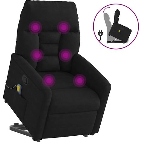 Maison Exclusive - Fauteuil inclinable de massage noir tissu microfibre