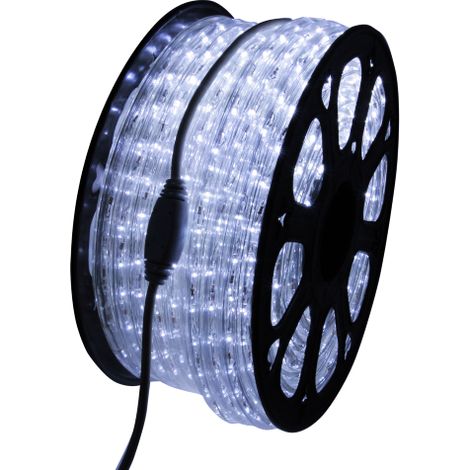 Tubo luminoso di Natale a led Professionale da 50 metri 220/240V bianco freddo tagliabile con cavo e spina luce costante IP67 Bianco Freddo 50 metri - 1800 Led (1/5)