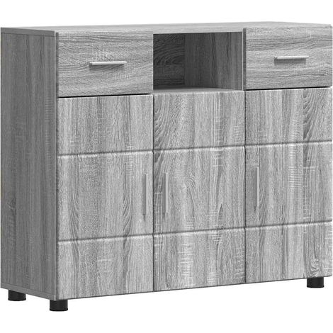 Buffet,Bahut,Meuble de Rangement Sonoma gris 88.5 x 30.5 x 73 cm Bois d'ingénierie CFW88496 (1/5)