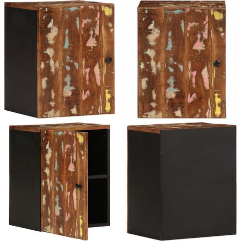 Mobile da Bagno a Parete 38x33x48cm Legno Massello di Recupero - Mobile da parete - Armadio in legno