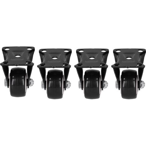 Roulettes industrielles robustes 40mm pour meubles lourds et chariots de manutention - Noir