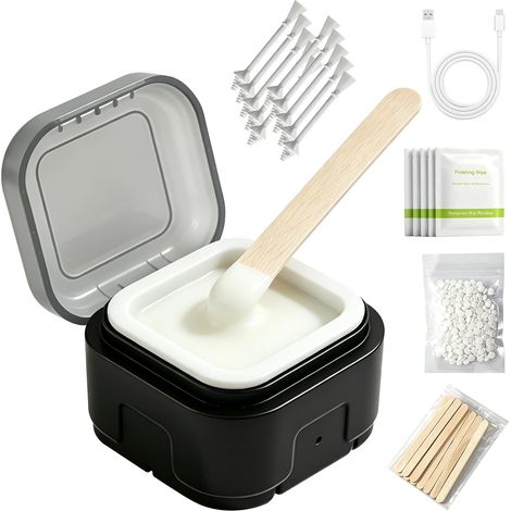 Kit Cire épilation Nez avec Mini Chauffe-Cire pour Femme et Homme  Chauffage Rapide par USB, Adapté à l'épilation du Nez, des Oreilles et des Sourcils pour Usage Domestique (1/5)
