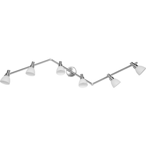 OSRAM Spot LED G9 6 têtes, lumière blanc chaud (2700 K), LED OSRAM, 11,4W, orientable, diffuseurs en verre, design nickel, 1200lm (1/4)