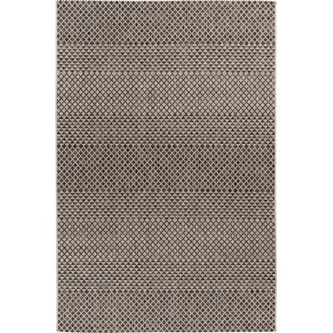 Tapis intérieur gris à motifs losanges tissé plat - 150 x 80 cm (1/3)