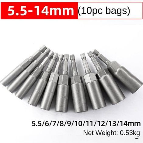 40 Pièces 5.5Mm-14Mm Hex Socket Sleeve Nozzles Set de Tournevis à Écrou pour Perceuses Électriques Tournevis à Percussion Outils (1/5)