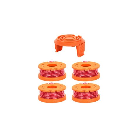 Recharge fil nylon pour WORX WA0010 – Tête de coupe avec capot W4+1 – Compatible WA6531, coupe-bordures électrique