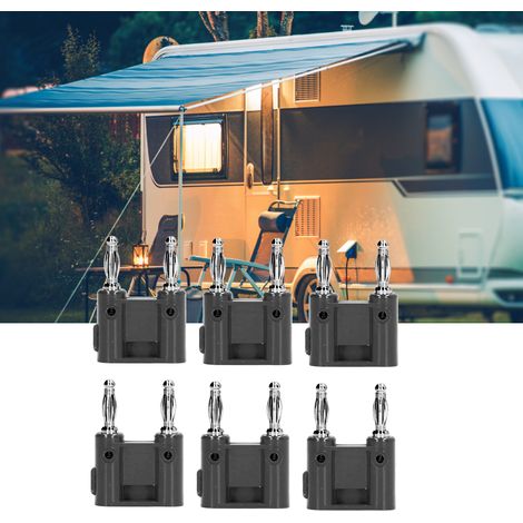 Paralleler Bananenstecker J.100454 mm, laternenförmig, lötfrei, 10er-Packung, schwarz (1/5)
