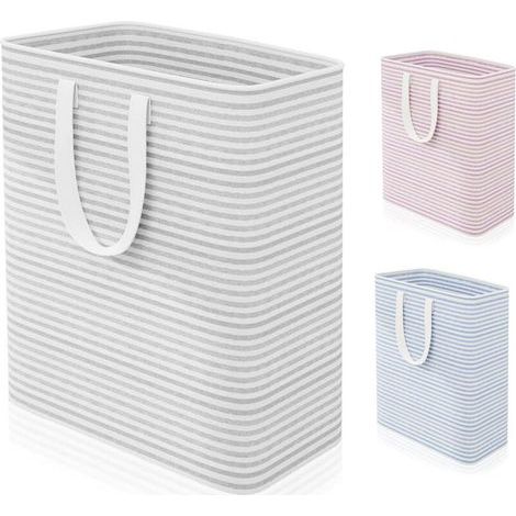 FENOPLASTICAGrand Panier à Linge Pliable 80L, Panier à Linge Imperméable Autoportant, Poignées Renforcées, Corbeille à Linge pour Vêtements, Serviettes, Jouets et Couvertures, Gris (1/5)