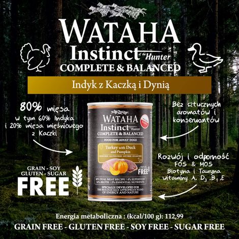 Wataha Instinct 80% tacchino con anatra e zucca 400g (1/2)