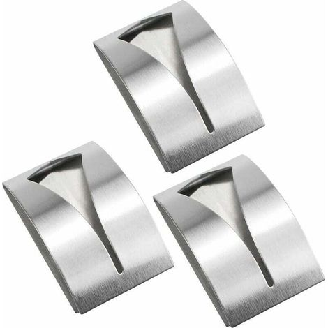 3 Pcs Porte-Serviettes Solide Auto-adhésif en Acier Inoxydable Patère Autocollant Salle de Bain Utilisé dans la Cuisine la Salle de Bain Une Serviette Un Torchon pas Besoin de poinçonner-Fei Yu