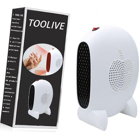 Chauffage d'espace portable, mini radiateur soufflant de bureau, petit radiateur électrique personnel pour chambre à coucher, bureau (1/4)