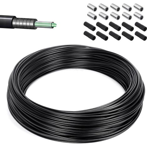 Gaine de Frein Vélo 10 m, Gaine Câble de Frein avec 10 Embouts Plastique et 10 Embouts Aluminium, Ø5 mm, TPFE Haute Résistance à l’Usure, Pour VTT et Vélo Route (1/5)