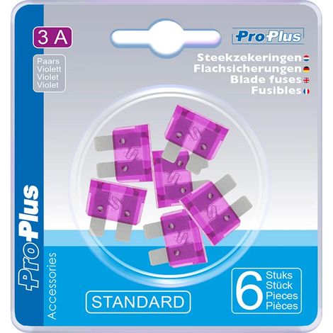 Fusibles Standard 3a Violet 6 Pièces Dans Blister (1/4)