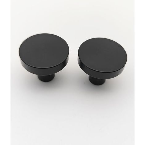 Ensemble de 6 poignées de porte noires, poignées rondes pour meubles, poignées de tiroir noires, poignées de porte de cuisine pour commode, armoire, meubles, placard avec tournevis. (1/5)