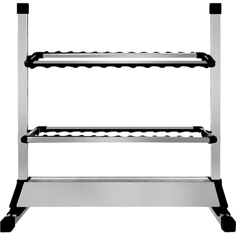 Support De Canne À Pêche - 24 Cannes - Alliage D'aluminium - Rangement Organisé - Garage Et Bateau - Argent (1/5)