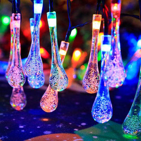 Guirlande lumineuse solaire extérieure monobloc, 5 m 20 LED Guirlande lumineuse de fleurs avec 2 modes d'éclairage Lumières décoratives pour Noël, arbres, jardin, terrasse, balcon, lumière chaude