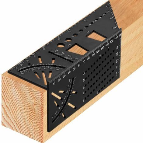 Nouvelle règle de mesure carrée de ligne de charpentier règle de ligne de 45 degrés règle de ligne de marque de scribe de travail du bois règle de Type T