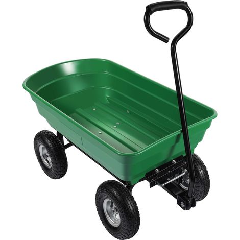 Wiltec Carrello da giardino ribaltabile, capacità 75 l, portata max 240 kg, Carretto a mano Carriola (1/5)