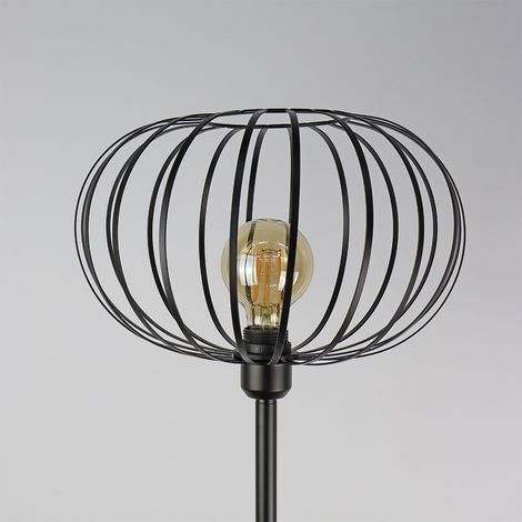 Lámpara de pie (salon) vintage e27 60 w color negro ø35 x 150 cm (1/3)