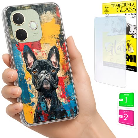 Funda para Oppo A5 Pro Photo con diseño gráfico de perro y cristal 9H (1/5)