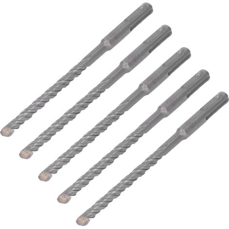 5 Forets à Percussion 160mm avec Pointe en Carbure pour Béton, Pierre et Briques - Lot de 5 - Diamètre 8mm (1/5)