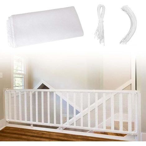 2M Barrière de Sécurité Enfant Filet Protection Escalier Filet Garde Corps Protection Balcon Barriere de securite Enfant escalier pour Barriere et Balustrade Pours Enfants Sécurité Maison(Blanc) (1/5)