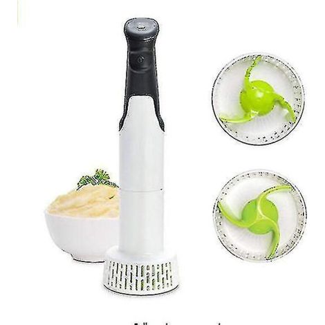 Presse-purée électrique, mixeur plongeant 3 en 1, hachoir à légumes, ensemble multi-usages pour purées et fouets, mixeur plongeant pour des mélanges et purées parfaits pour les aliments pour bébés.