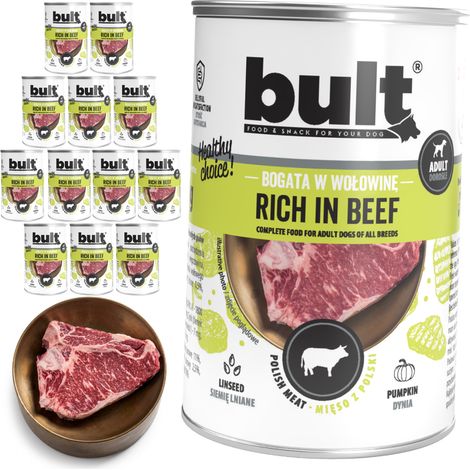 BULT Nassfutter für Hunde, Rindfleisch, Dose, 12 x 400 g (1/2)