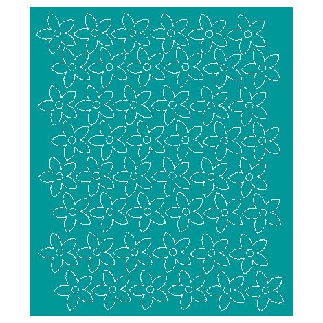 Flores adhesivas de pared de 3 cm, 48 unidades, color turquesa brillante.