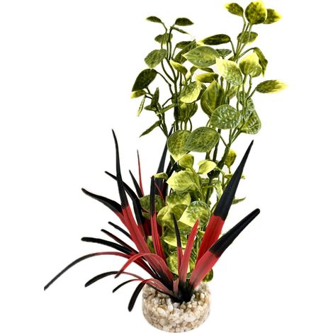 Tyrol - Pianta d'Acquario artificiale - Decorazione per Acquario - Pianta in plastica su base - Pianta d'appartamento Lotus - Ancoraggio facile sul fondo dell'Acquario - Made in France (1/4)