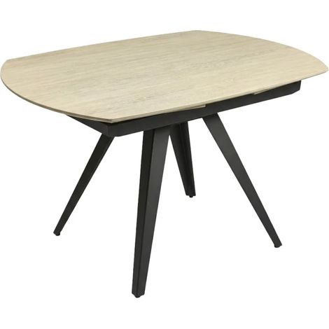 Table extensible ovale 120/180 cm céramique effet bois – ADELPHIA 2 (1/5)