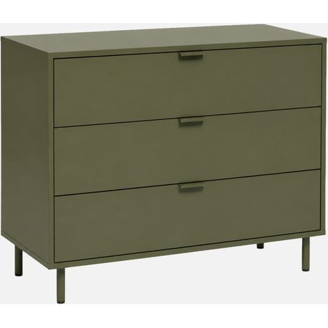 Cómoda de madera y metal con 3 cajones (1/5)