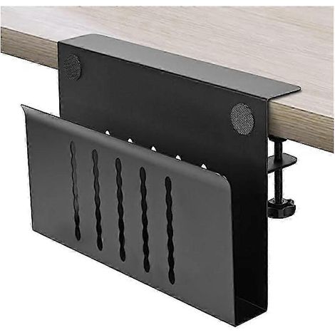 Rangement latéral de bureau, rangement suspendu pour bureau, rangement sous bureau, support pour ordinateur portable, rangement pour tablette, en acier (1/5)