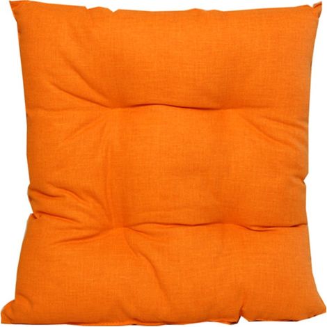 Orangefarbener Stuhlbezug mit Faserkanten