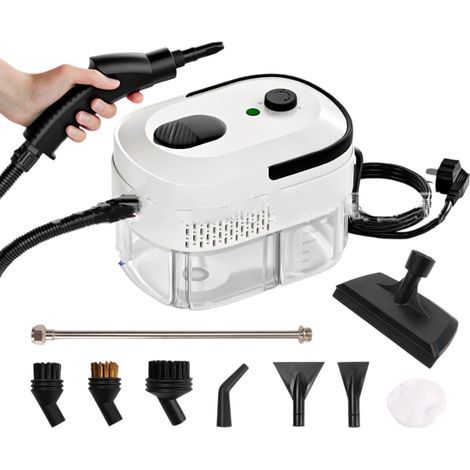 2500 W Nettoyeur vapeur portable de , chauffage de 15 secondes, nettoyeur vapeur portable pour nettoyage avec 9 accessoires, nettoyeur vapeur pour la maison, la saleté, la graisse, le joint, le (1/4)