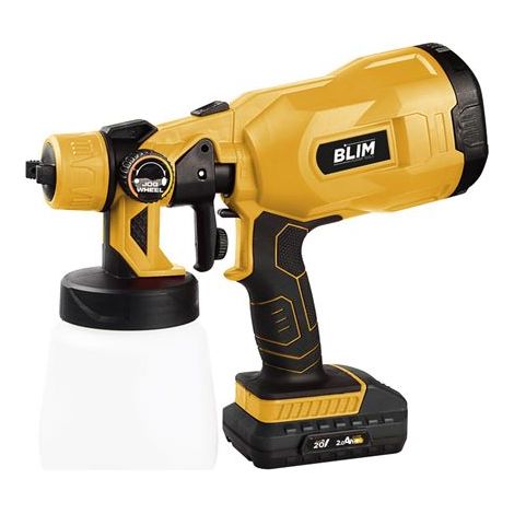 Blim Akku-Farbspritzpistole 120w 20v 2ah - 800ml Tank - 1,8mm max. Düse - max. Viskosität 60 din/sec - einfach zu bedienen. - max. Viskosität 60 din/sec - einfache Handhabung
