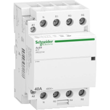 ACTI9 iCT 40 A AC-7A 3P + N-Stecker, IP20, DIN-Schienenmontage, 220–240 V AC