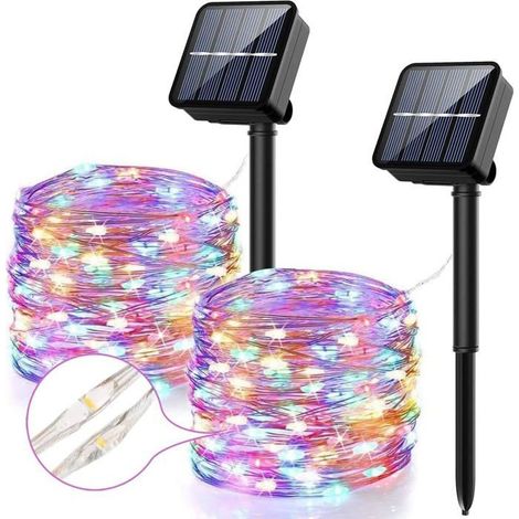 Solar-Außenleuchte 120 LED 12M - 8 wasserdichte Beleuchtungsmodi für Innen- und Außenbereich