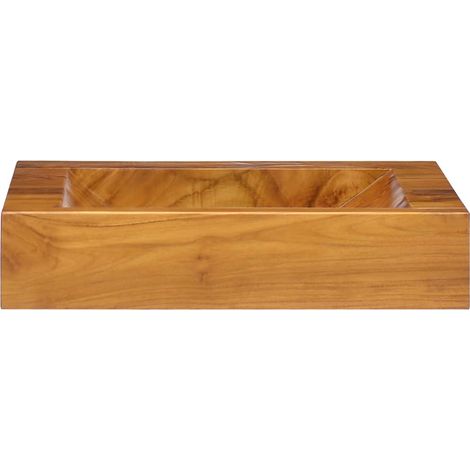 Waschbecken/Waschmuschel/Waschtisch Massivholz Teak 50x35x10 cm (1/5)