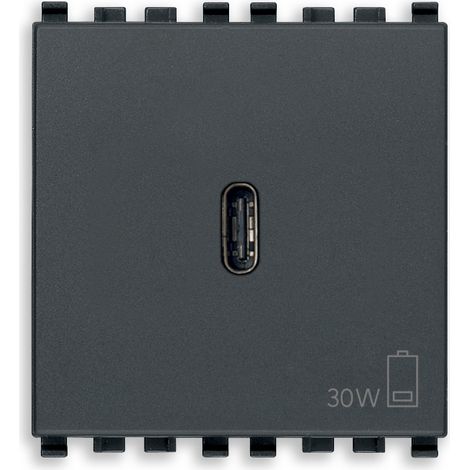 VIMAR - 20298 Alimentatore USB C 30W PD grigio