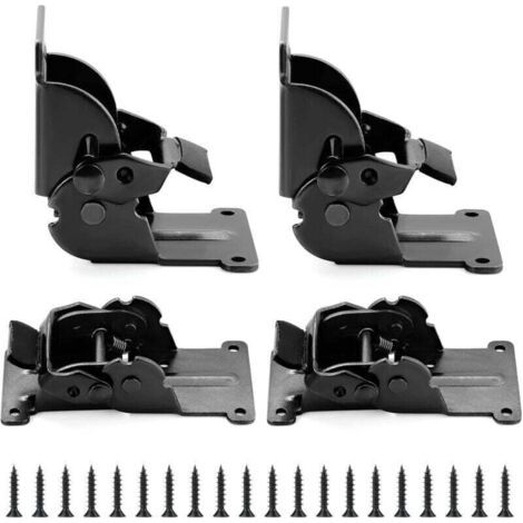 QORVA-4pcs Supports Pliants Pour Pieds De Table, Supports Pliants À 180° Avec Vis, Charnières Pliables, Extension Autobloquante, Support D'étagère Pliable Pour Banc De Travail (180° Black Bronze)