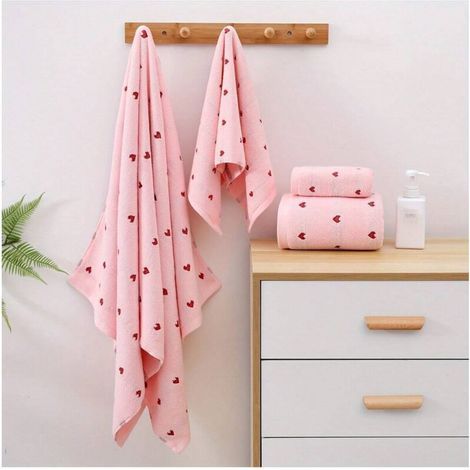 pair Ensembles de serviettes, décoration pour la salle de bain à la maison, été, rentrée des classes, pour le salon de beauté, salle de bain à la maison