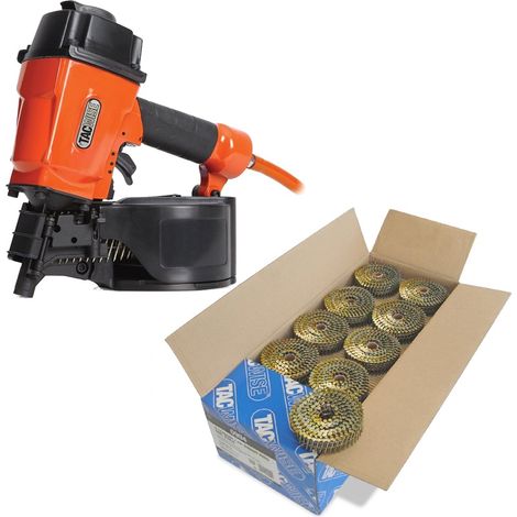Tacwise GCN57P Air Coil Nailer 57mm Air Nail Gun + 14,400 2.1 x 35mm Coil Nails (1/4)