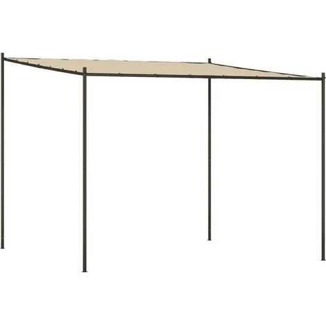 Gazebo beige, 3x3 mètres, tissu 180 g/m², structure en acier. (1/2)