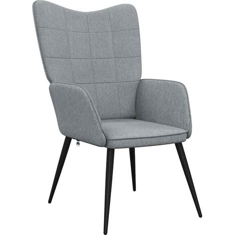 Fauteuil inclinable en tissu gris clair (1/5)
