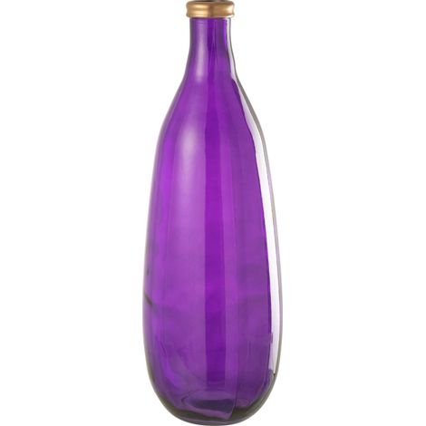 Vase en verre mauve avec bord doré raffinement et élégance - Mauve intense bord doré (1/2)