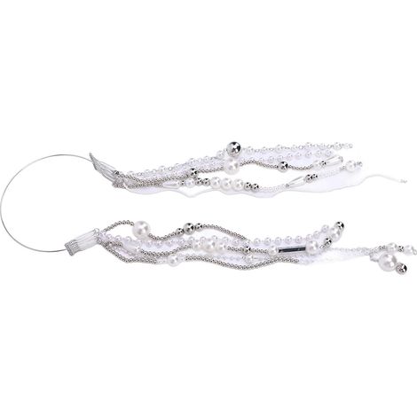 Bandeau élégant à Pampilles Perlées avec Fausses Perles, Accessoire de Cheveux en Chaîne pour (1/5)