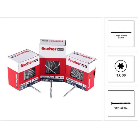 fischer Power-Fast II 6,0x110 SK blvz TG TX 50 50 Stk