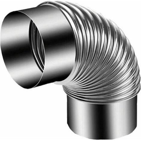Tuyau de cheminée coudé - - - 90° - Ø80 mm - Acier inoxydable (1/3)