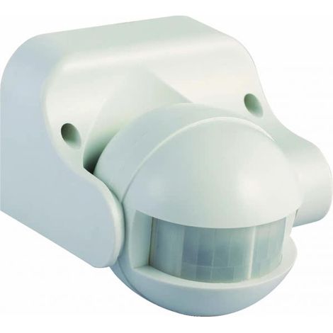 Sensor de movimiento ir blanco ip44, c/ángulo de cobertura 180º, en pc c/ protección uv